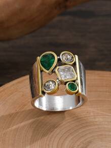 1 pieza Anillo de boda/compromiso de diseño único y vintage bohemio, apropiado para uso diario de mujeres