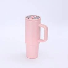 40oz 防漏不锈钢旅行杯/杯子带盖、吸管和手柄，适用于热/冷饮水瓶 40oz 吸管口车载杯不锈钢保温啤酒杯五代手柄冰杯