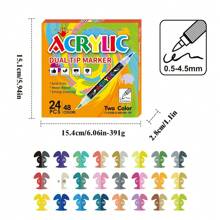 Set da 96 colori di pennarelli e penne acriliche a doppia punta - Materiali professionali per l'arte, adatti per dipingere su rocce, legno, tela, plastica, metallo e pietra | Pennarelli a punta per progetti fai-da-te, superfici multiple, creatività, forniture scolastiche, rientro a scuola