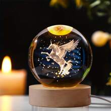 20 Models Of Crystal Ball Night Lights - Various 3D Crystal Ball Night Lights, Dolphin, Cloud, Saturn Series, Unicorn, Elephant, Axolotl, Milky Way, Underwater World, Animals, Universe Series, Bedside Night Light, Perfect Gift