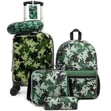 Kid's Luggage Set 5 Piece Suitcase Set 16'' Hardside Luggage With Spinner Wheels Girls Boys Carry On Luggage Travel Rolling Luggage Airline Approved Bag For School School Accessories School Stuff