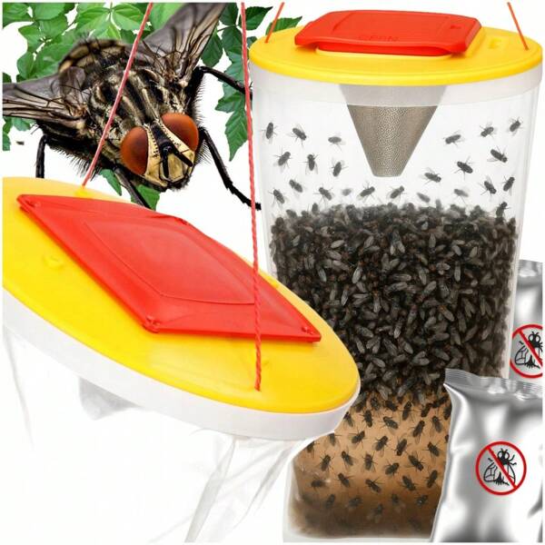 Trappole per mosche, acchiappa-mosche da esterno, sacchi per mosche sospesi, sacchi per trappole per mosche da ranch, acchiappa-mosche da interno, trappola professionale per mosche, zanzare e api, per giardini e fattorie.