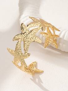 1pc Fashionable & Elegant New Minimalist Personalized Oceanic Starfish Set Exaggerated Bangle