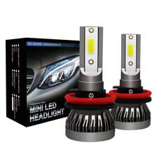 2pcs Roadsun LED Car Headlight Bulbs - H1 H4 H7 H11 9005/HB3 9006/HB4, 6000K White Light, 30000LM, 300W High/Low Beam, 1:1 Beam Design, 12-24V Aluminum Alloy High-Strength Car Lighting, Enhance Driving, Super Cooling System