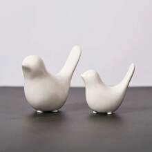 2 piezas de figuras de pájaro abstractas cerámicas minimalistas nórdicas, adornos de decoración del hogar, regalos para inauguración de la casa/cumpleaños/graduación, de vuelta a la escuela/Día de San Valentín/Halloween/Navidad - Negro - Ver 14