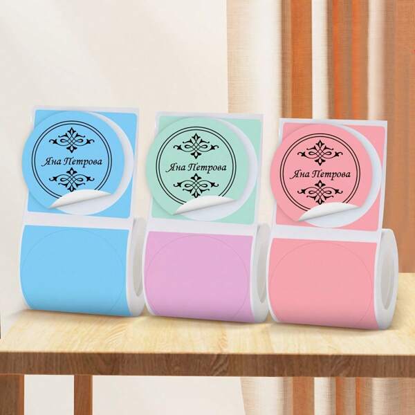 Marklife Etiquetas termográficas redondas de 50mm x 50mm multicolor - a prueba de agua, a prueba de aceite, adhesivo sin residuos, 150 hojas/rollo - perfecto para decoración de regalos, notas familiares, etiquetado de frascos, etiquetas de nombre y uso en múltiples escenarios - duradero y conveniente