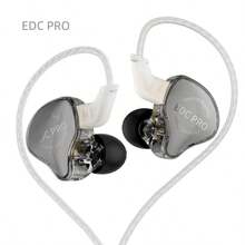 KZ EDC Pro 入耳式监听器，HiFi 立体声，舞台/工作室 IEM 有线隔音耳机，适合发烧友音乐家，可拆卸镀银线缆，包括便携包和舒适的记忆海绵耳塞（黑色） - 黑色 - 查看 12