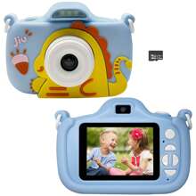 Cámara digital para niños, video HD 1080P y doble cámara de selfie, pantalla de 2.4" con funda de silicona suave, regalo perfecto de cumpleaños y Navidad para niños y niñas de 3 a 12 años (con tarjeta de 32GB)