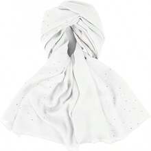 Hijab Scarf Women Soft Chiffon Long Scarf Shawl Fashion Hijab Wrap Scarves - 白色 - 查看 5