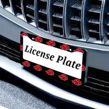 2PC,Red Cloud License Plate Frame,Red Cloud Print License Plate Prame Stainless Steel Rust-Proof Auto Parts License Plate Decorative Screws Fit Standard 2 Holes U.S. License Plate, 12.2x 6.3 Inch - 12x6 inch - 查看 6
