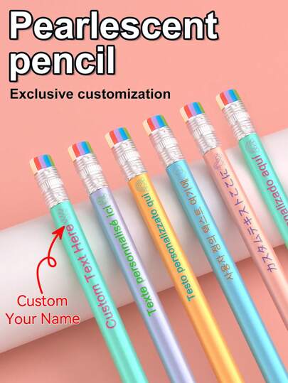 6/12/30/60/120/240 Pcs Customized Engraved Name & Logo Pencils | Pastel Color HB Wooden Pencils With Erasers | Personalized Student Birthday, Christmas, Wedding, Bridal Shower Gifts | Bulk Classroom, Office, Art Supplies (Back To School/Valentine's Day/Corporate Gifts) School Supplies (Textbook Marking/Homework Writing/Exam Filling) | Teacher's Day Gifts + Nurse Medical Records + Wedding Guest Favors | Student Essentials,Customized Standard Pencils,Easy Comfort