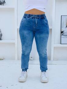 Calca Jeans Feminina Jogger Elastano Lycra cintura alta