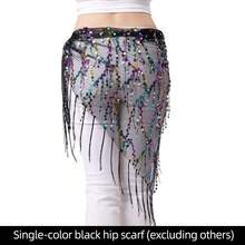 Belly Dance Sequin Tassel Triangle Scarf, Dance Performance Waist Belt Costume, Jazz Dance Hip Scarf, Street Dance Waist Chain Accessory, Contemporary Dance Waist Scarf - Multicolor - View 22