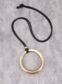 1 pieza Pendiente grande de aro retorcido minimalista exagerado de moda, collar largo unisex vintage de hip-hop con cuentas de , bronce y plata, regalo de pareja, regalo de joyería