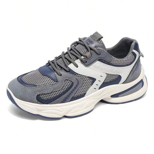 Herren Atmungsaktive Mesh Chunky Sneaker für alle Jahreszeiten - Zweifarbige dicke Sohle rutschfest | vielseitig für Büro, Fitnessstudio, Outdoor