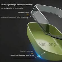 Brand New Extra-Large Open Litter Box, Tall, Deep, And Thickened Litter Box For Pets - Multicolor - View 3