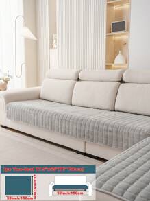 1 pièce Housse de canapé sectionnel antidérapante et lavable Veet pour canapés en L à 3 coussins avec design matelassé, fermeture magnétique et protection pour animaux de compagnie - Housse de canapé grise en peluche
