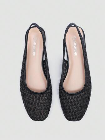 ADAMUMU New Women's High-End Fashion Comfortable Raffia Woven Flat Shoes, Cute For Daily Wear, Holidays, Autumn/Winter
