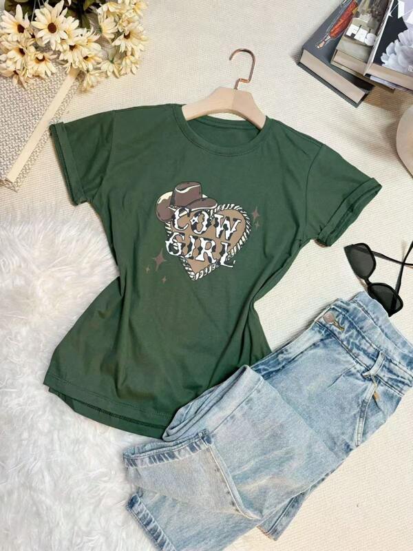 Camiseta feminina com estampa de leopardo