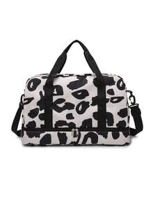 牛皮、豹纹、斑马纹、行李袋、旅行袋、行李袋、大容量、干湿分离、商务、旅行、医院用、尼龙袋、学校用、学校配件、学校用品 - 黑色 - 查看 12