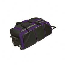 Rolling Duffel Bag Multi-Pocket Telescopic Handle Travel Luggage Durable Polyester Upright Organizer 7 Packing Compartments
