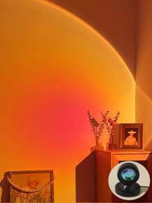 1pc Usb Power Led Sunset Projection Light,Sunset Atmosphere Lamp, Led Night Light Projector For Photography/Selfie Party Decor,Home Decor,Living Room Decor, Bedroom Decor,Camping Decor,Wedding Decor, Gifts For Women,Girls,Friends,Family,Room Wall Decor Sunset Light