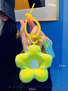 1件精致刺绣布艺花卉钥匙扣吊坠，可爱双色花朵钥匙圈挂饰，非常适合女孩、朋友和女性，可作为汽车配饰、包包挂饰、学院风、哥特风、Y2K风、万圣节配饰、教师节、圣诞节礼物创意、包包配饰、带证件夹的挂绳、汽车配饰、包包挂饰、汽车配饰、姐妹装。