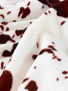 1pc Soft Cow Print Fleece Blanket - Cozy Flannel Blanket Suitable For All Seasons - Great For Daughters, Adults, Students And Teenagers, Autumn Decor, Room Decor - Mocha Brown - View 6