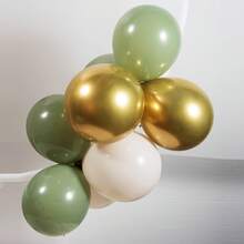 103pcs Balloon Garland Set With Sage Green, Sand, Gold And Jungle Giraffe Animal Print Balloons, Suitable For Woodland Theme Giraffe Wedding, Two Wild Boys, Girls, Children, Baby Shower, Gender Reveal, Birthday, Room Party Decoration - Olive Green - View 6