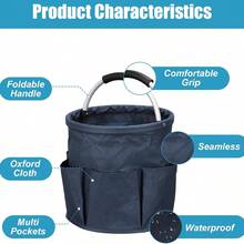 1pc Portable Cleaning Caddy With Handle And 6 Pockets - Foldable Organiser For Cleaning Supplies, Home Decor, Bathroom Storage, Outdoor Camping, Garden Accessories, Travel Essentials, And Storage Organization (Compact And Wearable Design For Household Utensils) - Multicolor - View 5