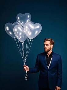 21/42pcs Transparent Love Latex Balloons, No Power Required, Holiday Party Decorations, Perfect For Birthdays, Weddings, Valentine's Day, Bachelor Party Decorations, Anniversaries, Theme Event Decorations, Engagement Ceremony Decorations,Opening Ceremony, Graduation Season, Home Decoration, Balloon Arrangement, Balloon Party, Photography Props Sign-In Photo Atmosphere Background, Photo Props Still Life Decoration