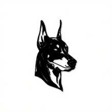 Doberman Wall Art- Modern Dog Silhouette Decor-Die Cut Metal Signs-Non- Toxic, For All Environments-Metal Signs For Home-Gift For Her Gift Idea Couple - Black - View 2