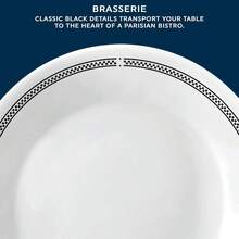 Local Delivery-Corelle Vitrelle 6-Piece Salad Appetizer Plate Set, Triple Layer Glass And Chip Resistant, 6-3/4-Inch Lightweight Round Plates, Winter Frost White - Brasserie - View 4