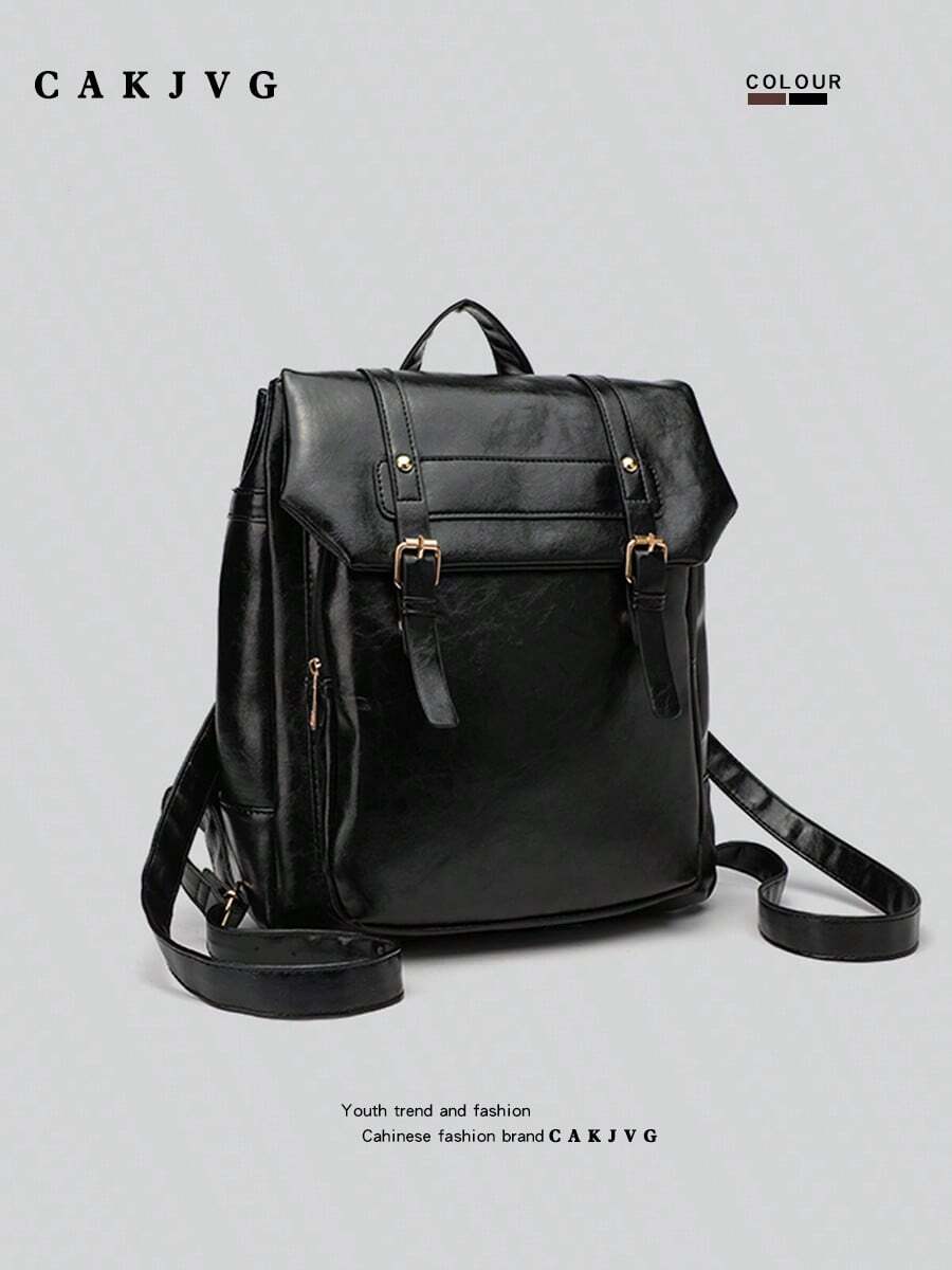 CAKJVG 日本 JK 制服カレッジスタイルバックパック女子大生バックパックレトロソフトレザーバッグカジュアルスクールバッグ - 茶色 - チェックする 1