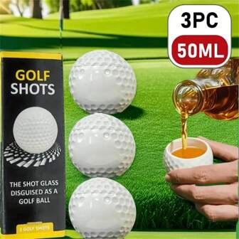 3pcs Plastic Golf Ball Shaped Cups - Isolated And Reusable Travel, Moon Pattern Golf Ball Design, Ideal Gift For Golf Enthusiasts