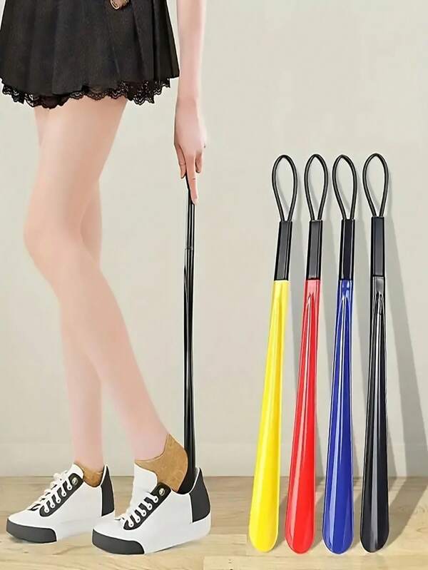 1pc/4pcs Plastic Shoe Horn, Flexible And Durable Shoe Horn Suitable For All Types Of Shoes, Shoe Wear Assist Tool