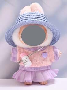 Clothes For Labubu 17cm The Monster Doll's Outfit Accessories Clothing DIY High-Quality Summer Hat Water Bottle T-Shirt And Shoes