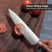 Cutting Knife, 8 Inch Chef Knife And Sharpener High Carbon Stainless Steel Kitchen Matching Knives Sharp Cooking, Solid Wood Handle, Japanese Chef Knife Kitchen Knives - Dao đầu bếp 8 inch - Xem 5
