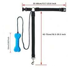 1 件宠物汽车安全带配备舒缓宠物骨头形磨牙玩具，可用作宠物牵引绳，透气且可调节，确保宠物在骑行时