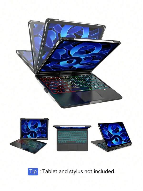 Teclado mágico giratorio para iPad 11va generación A16, 10ma generación de 10.9 pulgadas, iPad Air 11, M2, M3 2024 y 2025, iPad Air 5 y 4 de 10.9 pulgadas, iPad Pro 11 de 2020, 2021 y 2022, con funda y teclado retroiluminado