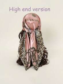 1条女士90厘米方形丝巾，新款豹纹链条印花头巾，时尚百搭，适合街舞、派对、骑行、手链、头带、领巾等场合，丝滑质感，日常佩戴亦可作装饰，四季皆宜，亦可作睡帽。 - 淺粉色 - 查看 15