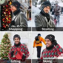 4 件套冬季帽子围巾手套宽松无檐小帽雪针织骷髅帽触摸屏手套圆形围巾冬季针织无檐小帽颈部保暖围巾和触摸屏手套套装男士保暖内衬骷髅帽冬季配饰冬季服装 - A - 查看 5