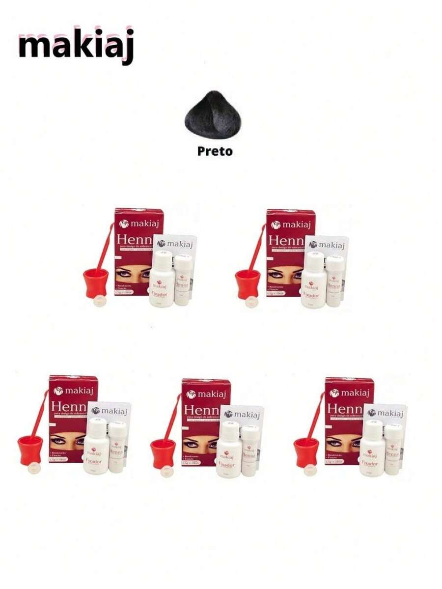 Kit 5 Hennas Sobrancelha Makiaj