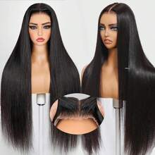200% Density Brazilian Straight Bob Wig Pre Cut No Glue 13x4 Bone Straight Glueless Wig Human Hair Ready To Wear Brazilian Lace Front Closure Wigs For Women Preplucked - Natural Black - 查看 2