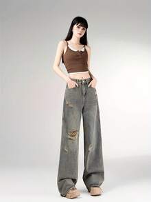 Women Jeans - Grey - View 4