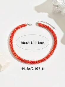 1 chiếc vòng cổ hạt pha lê thủy tinh sang trọng quyến rũ dành cho nữ, thời trang & đa năng, thích hợp cho tiệc tùng và đeo hàng ngày - nhiều màu - Xem 4