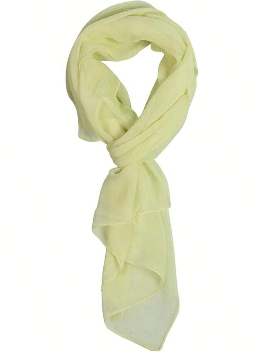 2025PANTONIGHT Long Chiffon Sheer Scarf For Womens - 714 Light Yellow - View 1