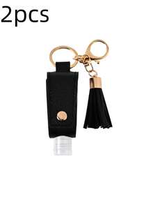 1 pezzo Custodia in pelle porta flaconcino igienizzante, bottiglia di viaggio ricaricabile vuota da 30ml per sapone, lozione e liquidi, con tappo a scatto, porta flaconcino portatile per zaino, viaggio, esterno, idea regalo di Natale