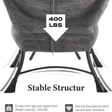 Lazy Chair With Ottoman, Modern Lounge Accent Chair With Armrests And A Side Pocket, Leisure Upholstered Sofa Chair Reading Chair With Footrest For Small Space, Corner Chair(Gray) - Màu Xám nhạt - Xem 6