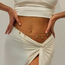 1 pièce Chaîne de taille avec pendentif étoile de mer et coquillage, chaîne de corps sexy, décoration de taille, style vacances d'été